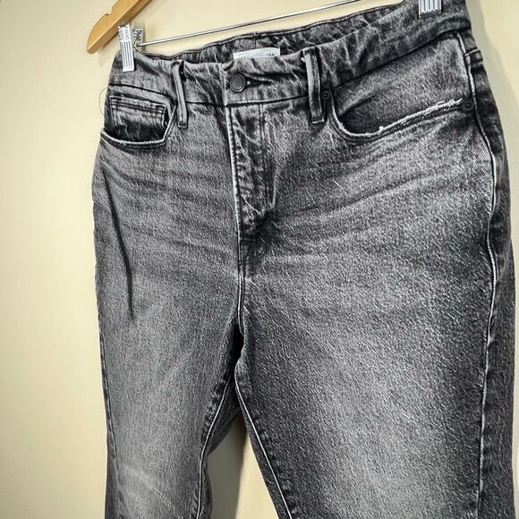 Good American Good Curve Slit Hem Straight Jeans Black 181 4/27 EUC - Picture 3 of 12
